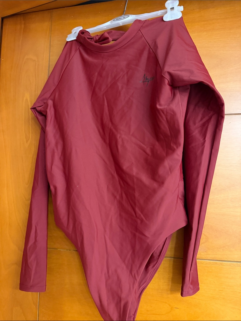 Abysse Maroon Long-Sleeve One-Piece Swimwear -